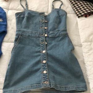 Mini overalls jean dress